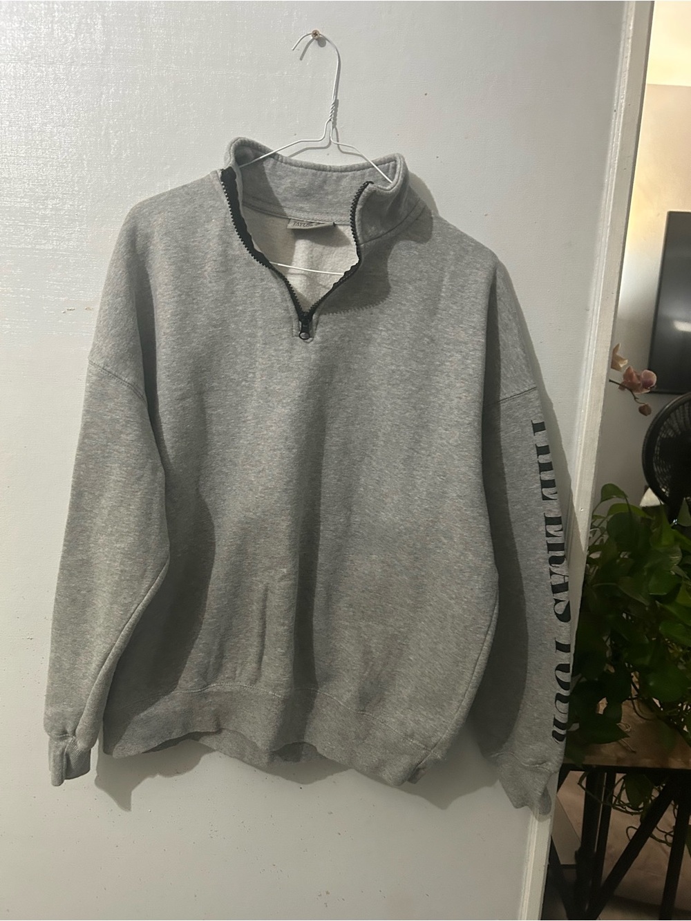 Taylor Swift Light Gray Women's Zip-Up Sweater